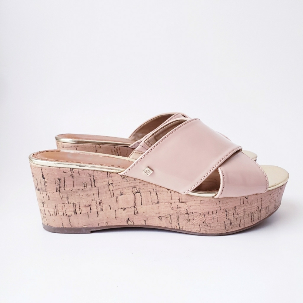 Sam & Libby Nude Wedge Sandals